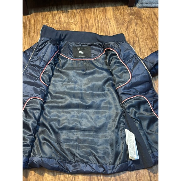 Zara Lightweight Packable Puffer Down Jacket Quilted Navy Blue Size S Duck - Picture 9 of 10